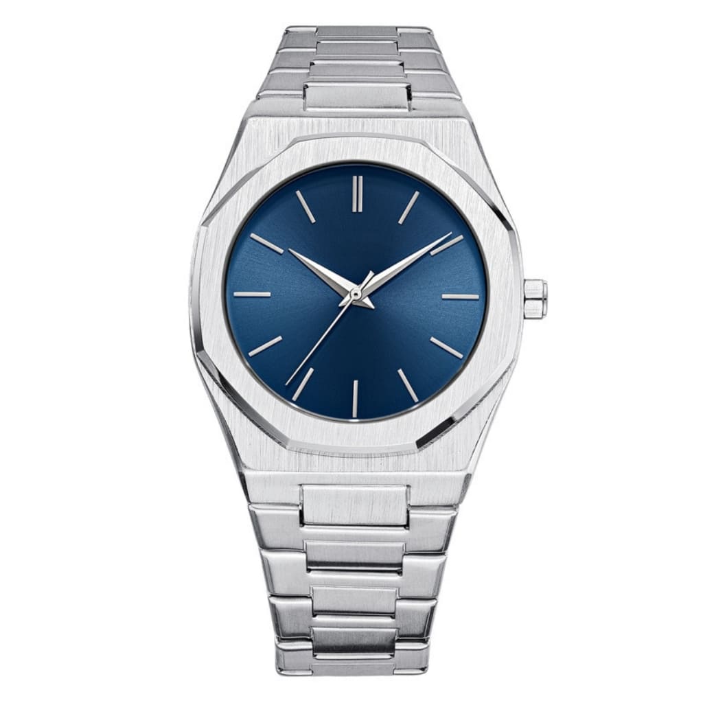 Relógio Masculino Base forte Silver Metal Prata