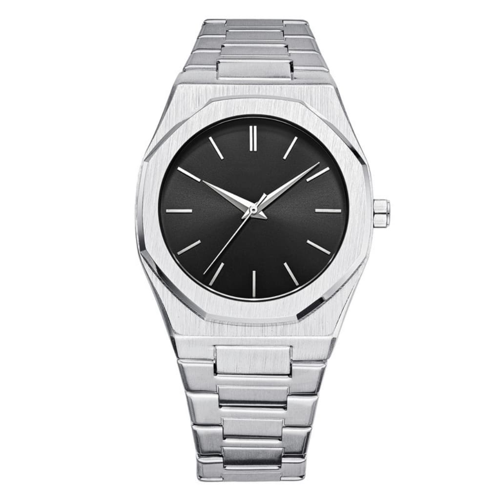 Relógio Masculino Base forte Silver Metal Prata